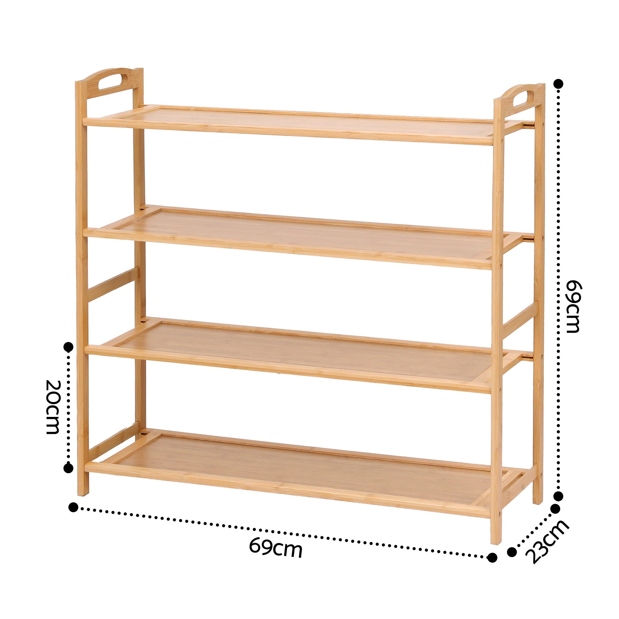 4 Tier Bamboo Shoe Rack Storage Organiser - Pine - Furniture > Living Room > Shoe Storage - Rivercity House & Home Co. (ABN 18 642 972 209) - Affordable Modern Furniture Australia