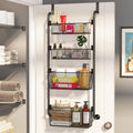 4-Tier Heavy-Duty Over the Door Organiser with Hanging Baskets for Kitchen & Bathroom Storage - Metal