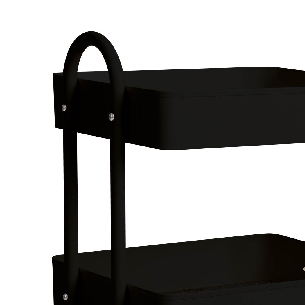 4 - Tier Kitchen Storage Trolley Cart with Wheels - Black - Rivercity House & Home Co. (ABN 18 642 972 209) - Affordable Modern Furniture Australia