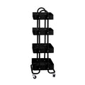 4-Tier Kitchen Storage Trolley Cart with Wheels - Black