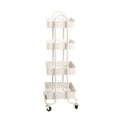 4-Tier Kitchen Trolley Cart with Wheels - White