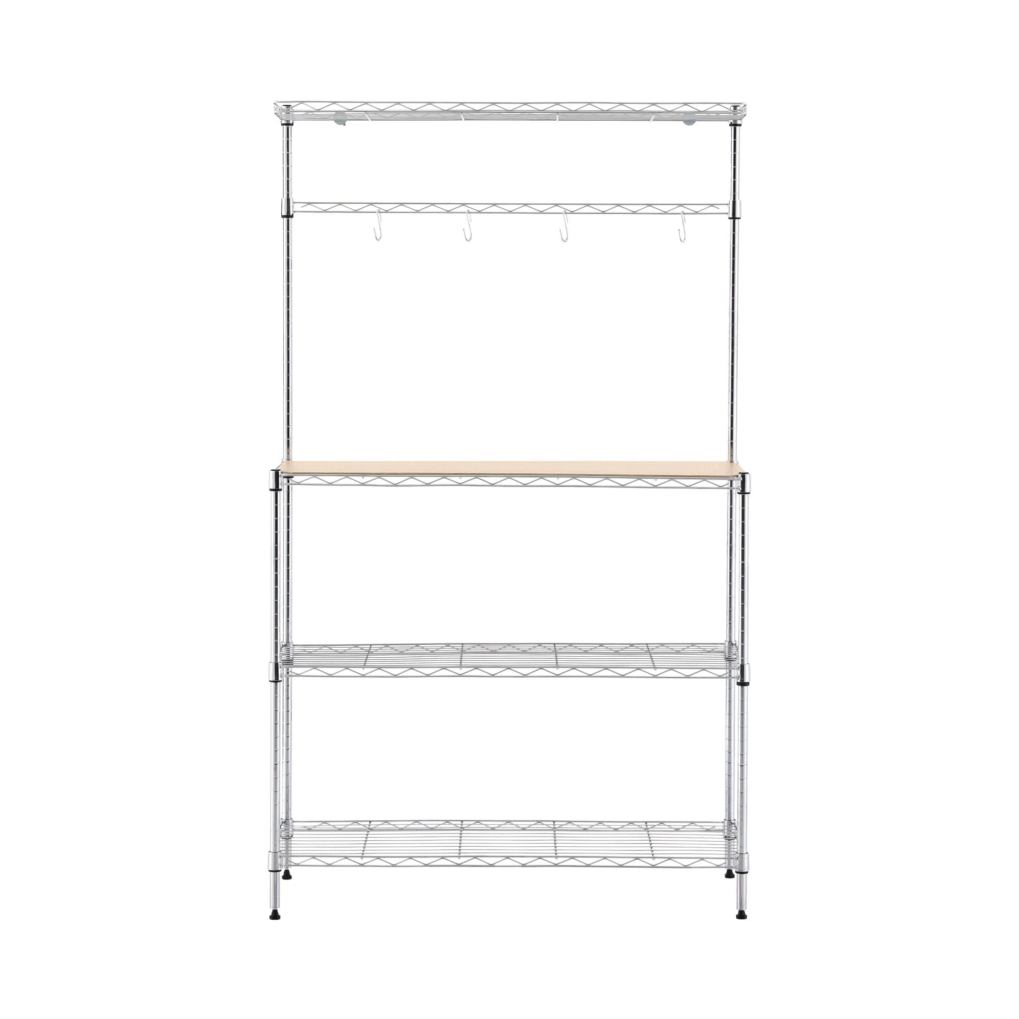 4 - Tier Metal Kitchen Rack Shelf Silver Storage Shelves Organizer Microwave Stand 90cmx151cm - Home & Garden > Kitchenware > Kitchen Utensils - Rivercity House & Home Co. (ABN 18 642 972 209) - Affordable Modern Furniture Australia