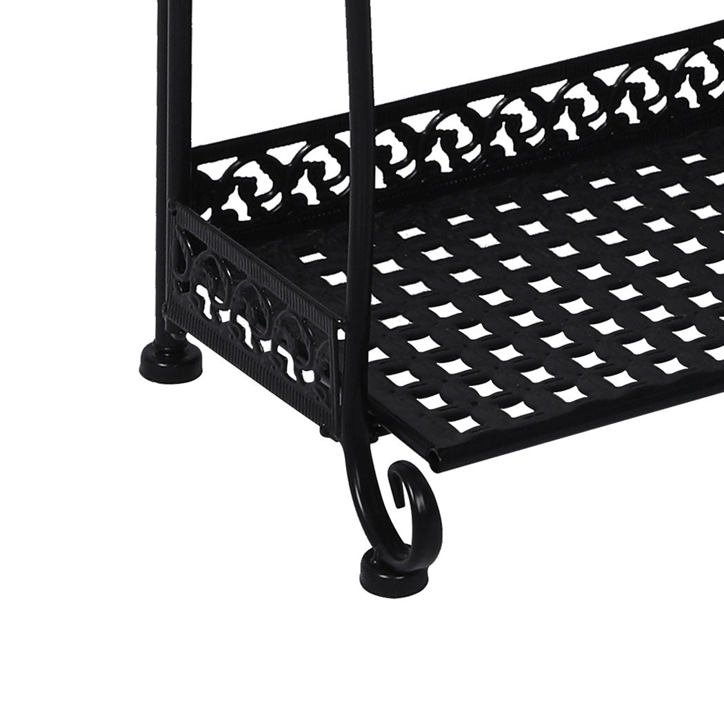 4 Tier Metal Plant Stand for Indoor and Outdoor Use - Black - Rivercity House & Home Co. (ABN 18 642 972 209) - Affordable Modern Furniture Australia