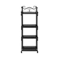 4 Tier Metal Plant Stand for Indoor and Outdoor Use - Black
