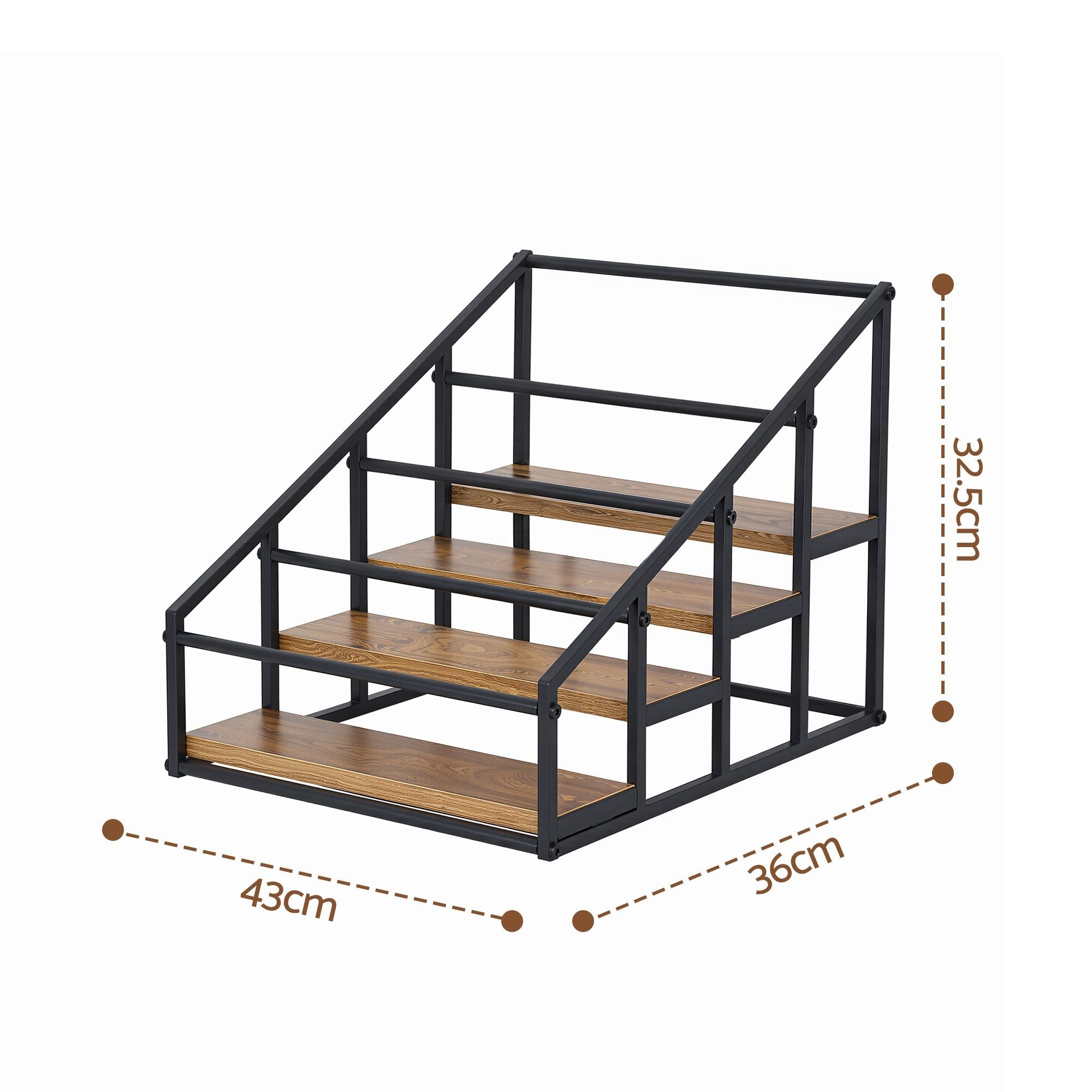 4-Tier Tabletop Wine Rack 16-Bottle Capacity 43x36x32.5cm - Black & Wood - Furniture > Dining > Wine Racks - Rivercity House & Home Co. (ABN 18 642 972 209) - Affordable Modern Furniture Australia