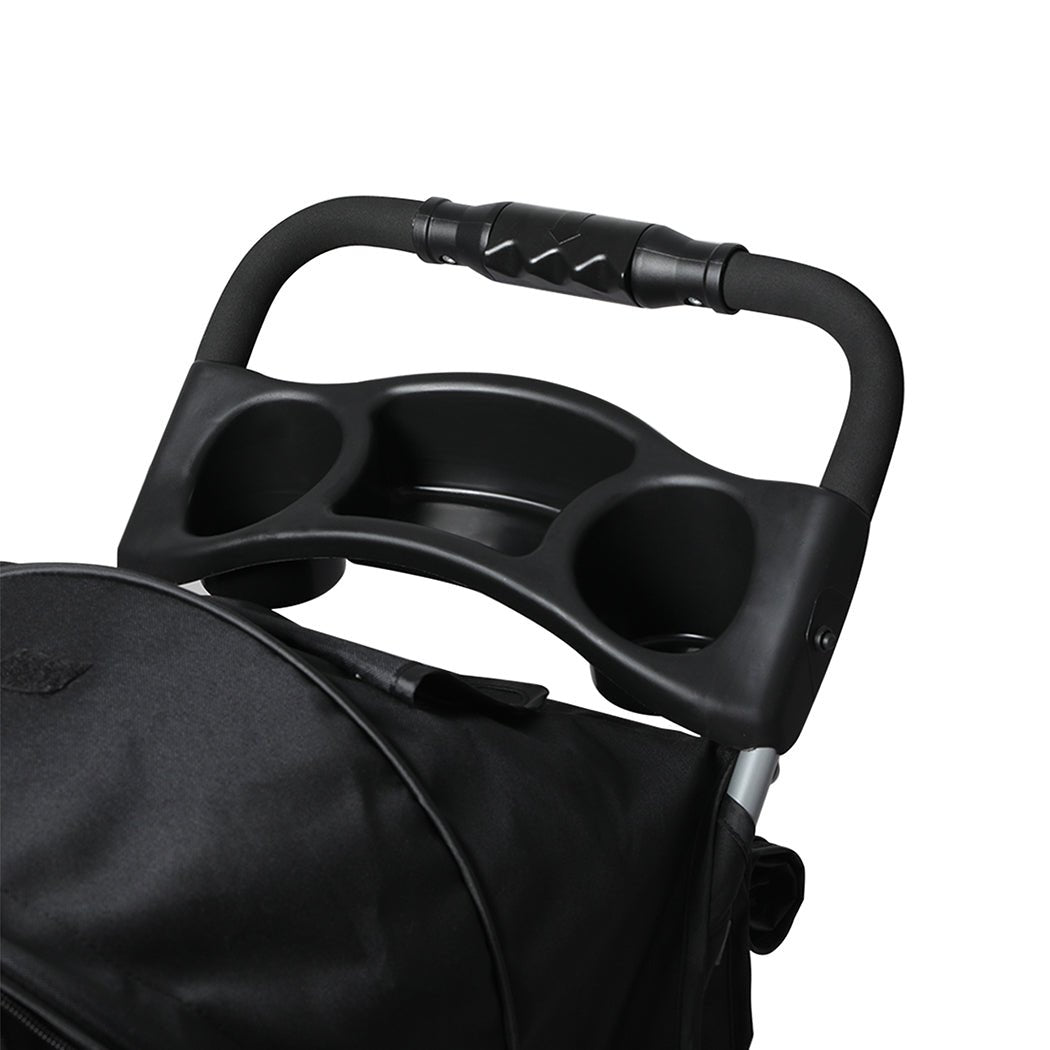 4 - Wheel Foldable Pet Stroller for Dogs and Cats - Black - Rivercity House & Home Co. (ABN 18 642 972 209) - Affordable Modern Furniture Australia