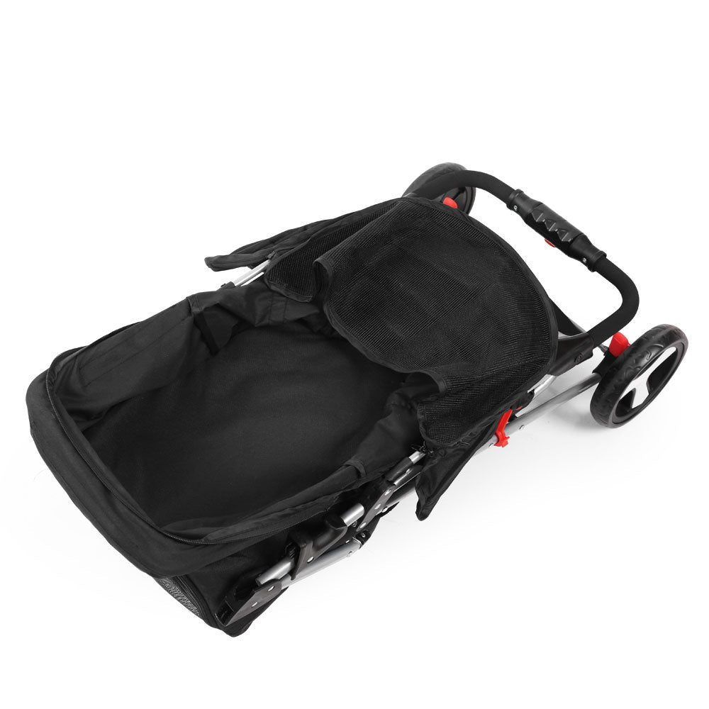 4 Wheel Pet Stroller - Black - Baby & Kids > Strollers > Strollers & Prams - Rivercity House & Home Co. (ABN 18 642 972 209) - Affordable Modern Furniture Australia
