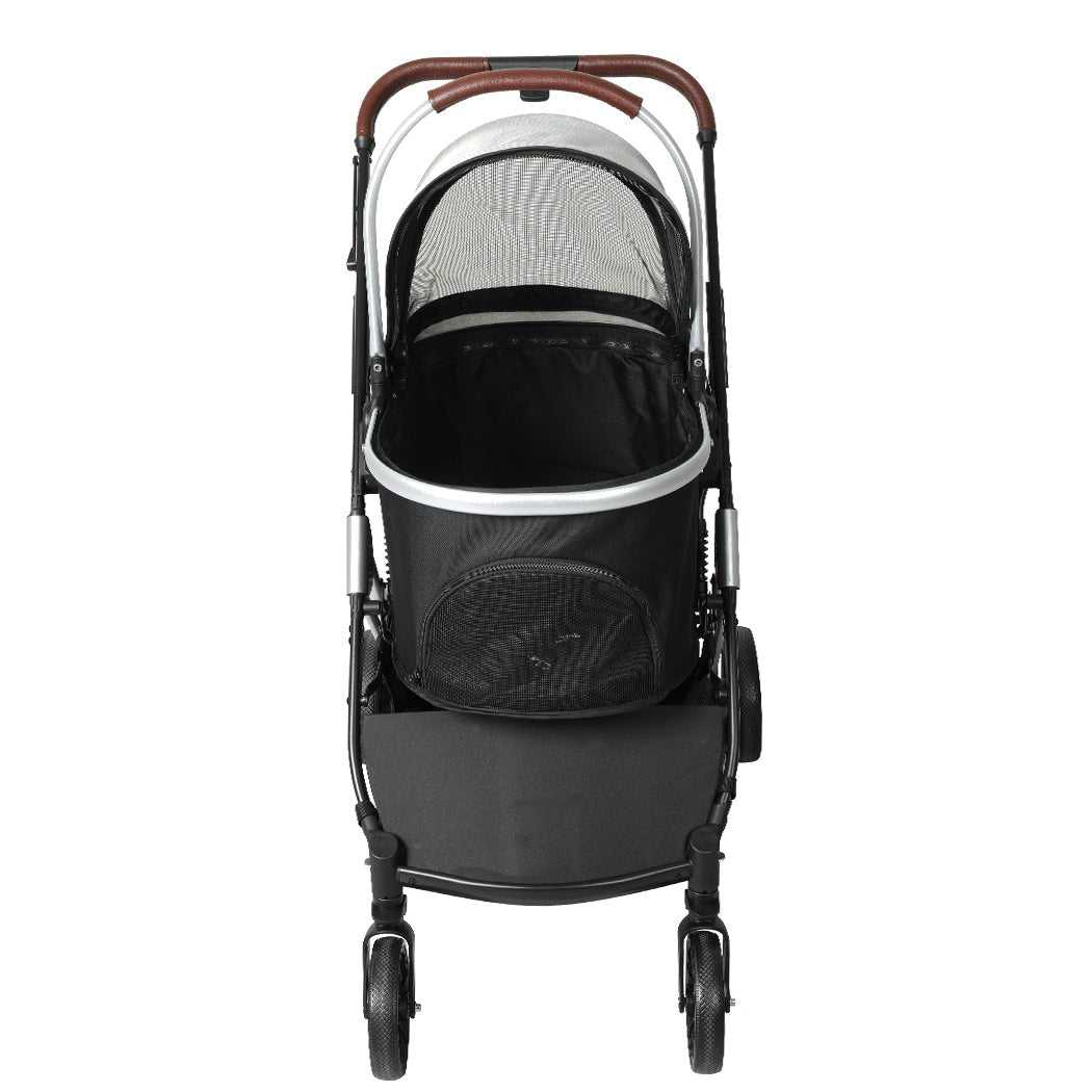 4 - Wheel Pet Stroller Dog Cat Pram - Grey Black - Rivercity House & Home Co. (ABN 18 642 972 209) - Affordable Modern Furniture Australia