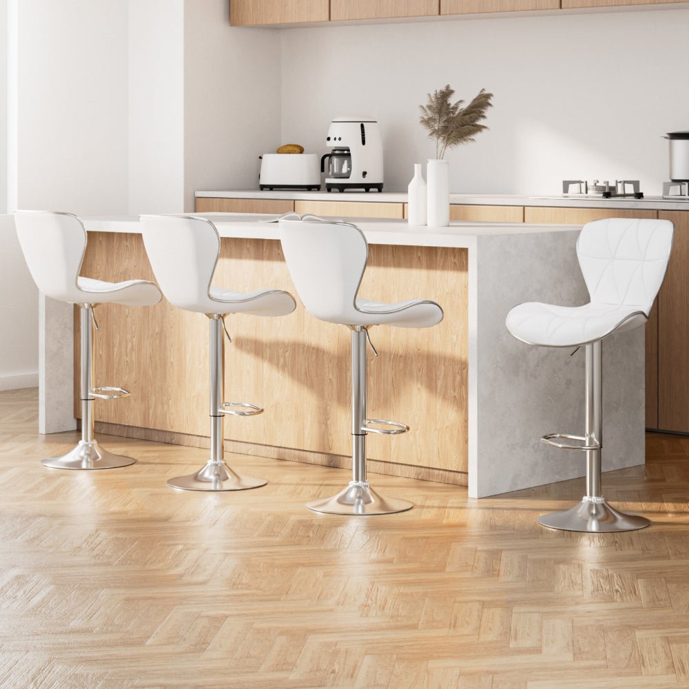 4 x Ruby Bar Stools White - Rivercity House & Home Co. (ABN 18 642 972 209) - Affordable Modern Furniture Australia