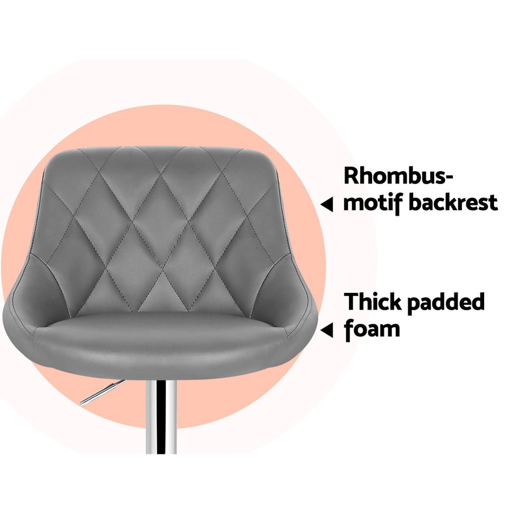 4 x Swivel Bar Stools Grey - Rivercity House & Home Co. (ABN 18 642 972 209) - Affordable Modern Furniture Australia