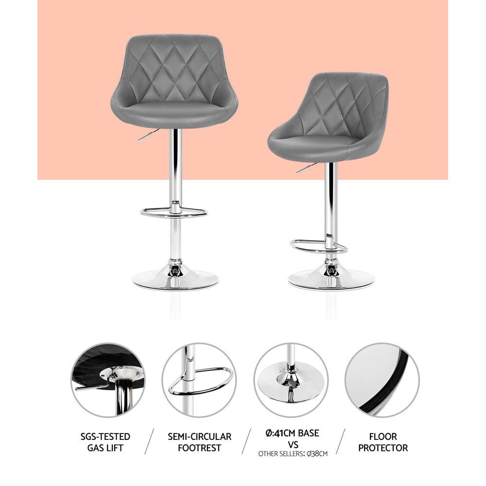 4 x Swivel Bar Stools Grey - Rivercity House & Home Co. (ABN 18 642 972 209) - Affordable Modern Furniture Australia