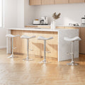 Set of 4 Swivel Bar Stools - White