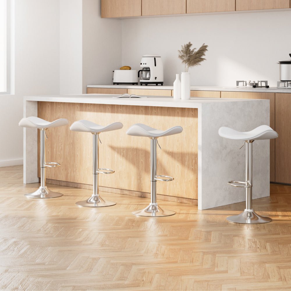 4 x Swivel Stool Bar Stools White - Rivercity House & Home Co. (ABN 18 642 972 209) - Affordable Modern Furniture Australia