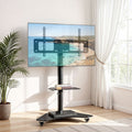 Adjustable Height Universal TV Stand Mount for 40-100" TVs with Wheels - Black