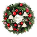 40CM Christmas Wreath Garland with Baubles and Ornaments - White LED