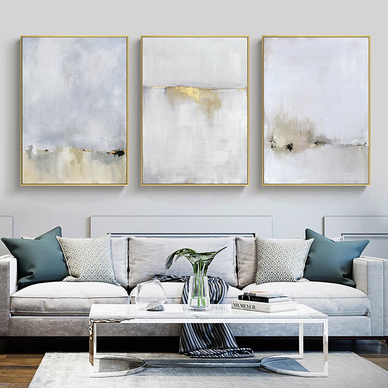 40cmx60cm Abstract golden white 3 Sets Gold Frame Canvas Wall Art - Home & Garden > Wall Art - Rivercity House & Home Co. (ABN 18 642 972 209) - Affordable Modern Furniture Australia