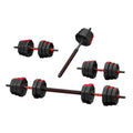 40kg Adjustable Dumbbell Barbell Set Weight Plates Home Workout