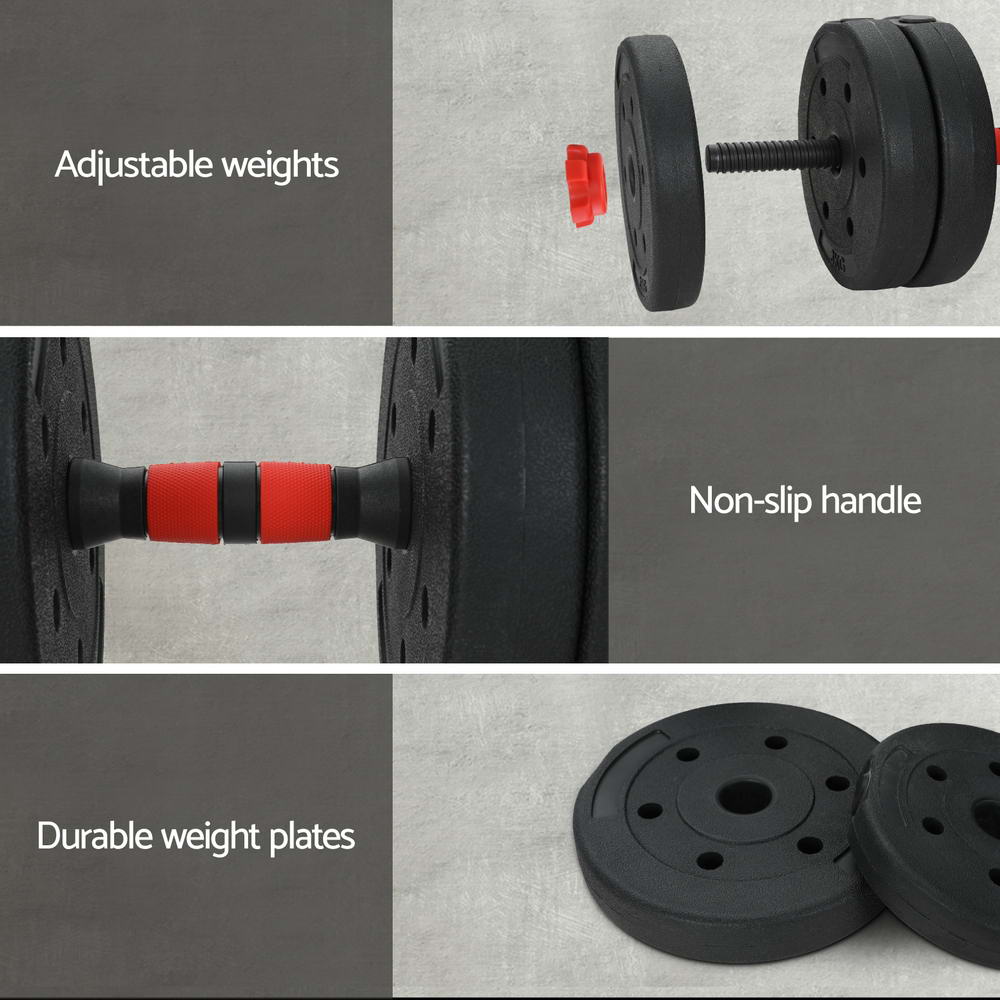 40kg Adjustable Dumbbells Set Kettle Bell Weight Plates Barbells Gym - Sports & Fitness > Exercise, Gym and Fitness - Rivercity House & Home Co. (ABN 18 642 972 209) - Affordable Modern Furniture Australia
