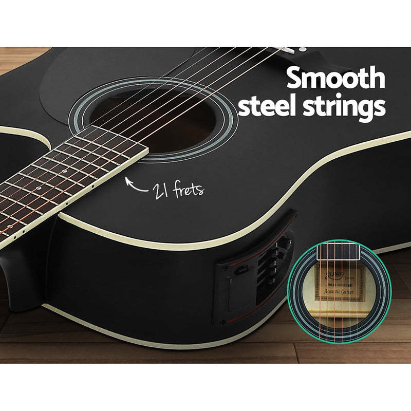 41 Inch Black Acoustic Guitar 10 Piece Set Including Stand - Audio & Video > Musical Instrument & Accessories - Rivercity House & Home Co. (ABN 18 642 972 209) - Affordable Modern Furniture Australia