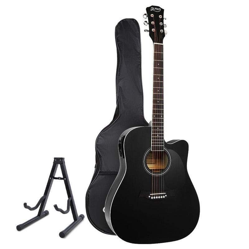 41 Inch Black Acoustic Guitar 10 Piece Set Including Stand - Audio & Video > Musical Instrument & Accessories - Rivercity House & Home Co. (ABN 18 642 972 209) - Affordable Modern Furniture Australia