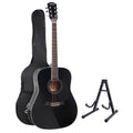 41 Inch Black Acoustic Guitar 9 Piece Set With Stand