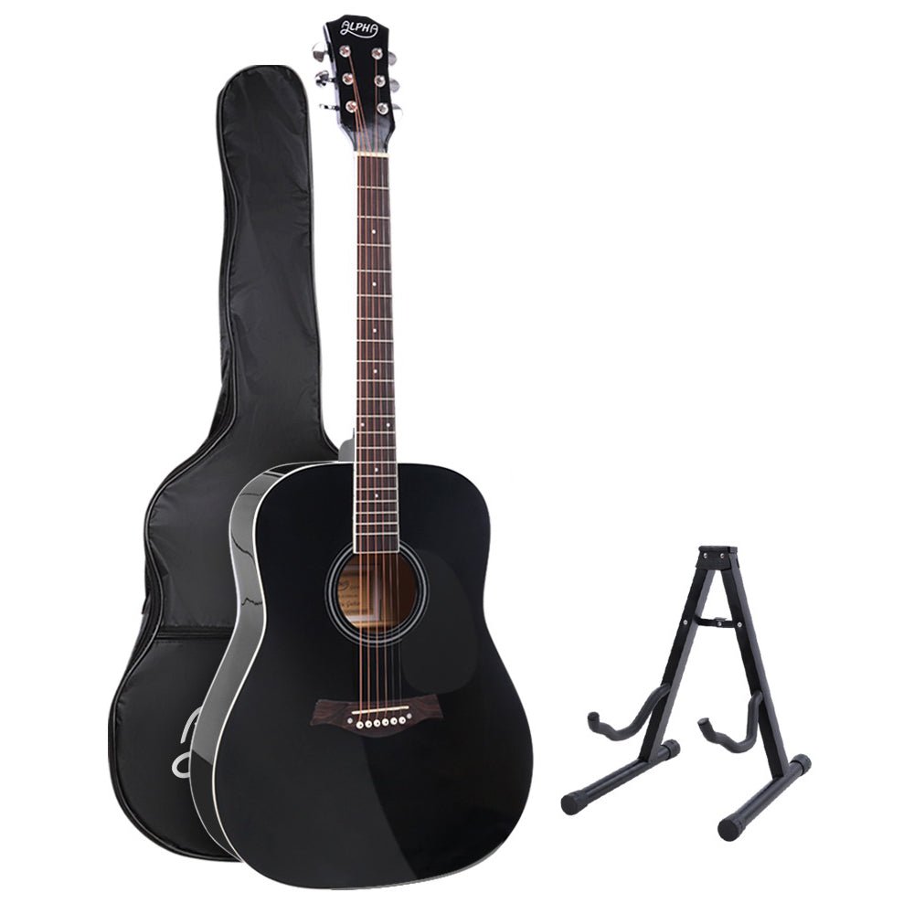 41 Inch Black Acoustic Guitar 9 Piece Set With Stand - Audio & Video > Musical Instrument & Accessories - Rivercity House & Home Co. (ABN 18 642 972 209) - Affordable Modern Furniture Australia