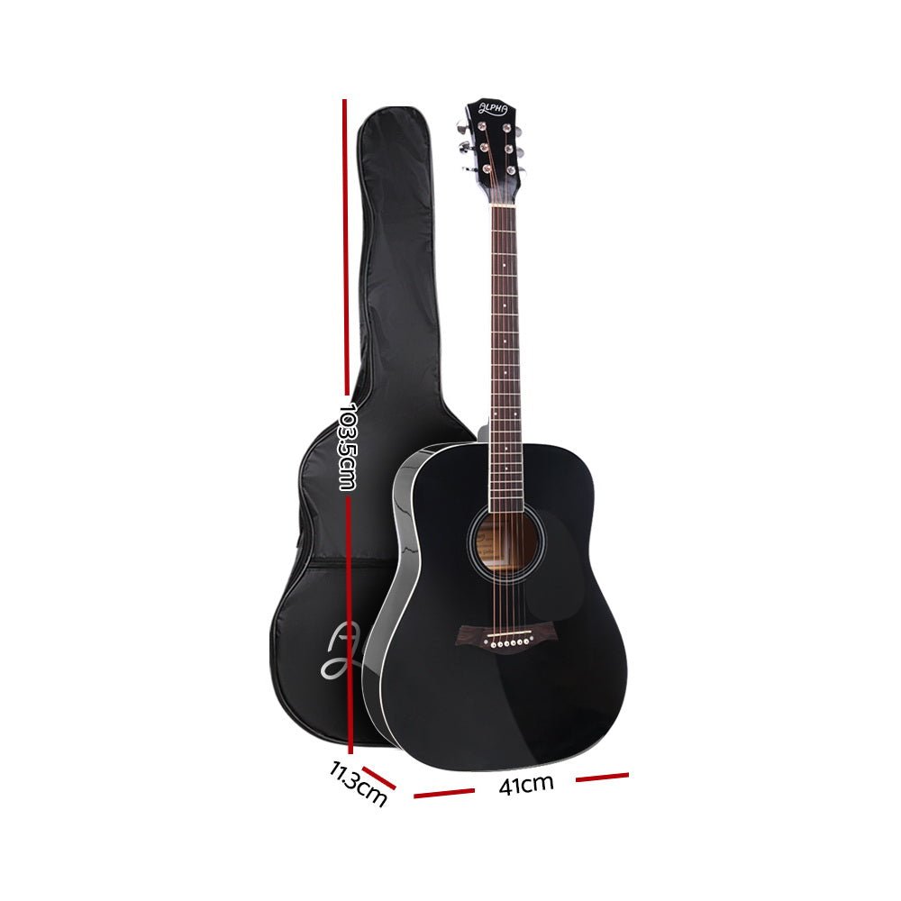41 Inch Black Acoustic Guitar 9 Piece Set With Stand - Audio & Video > Musical Instrument & Accessories - Rivercity House & Home Co. (ABN 18 642 972 209) - Affordable Modern Furniture Australia