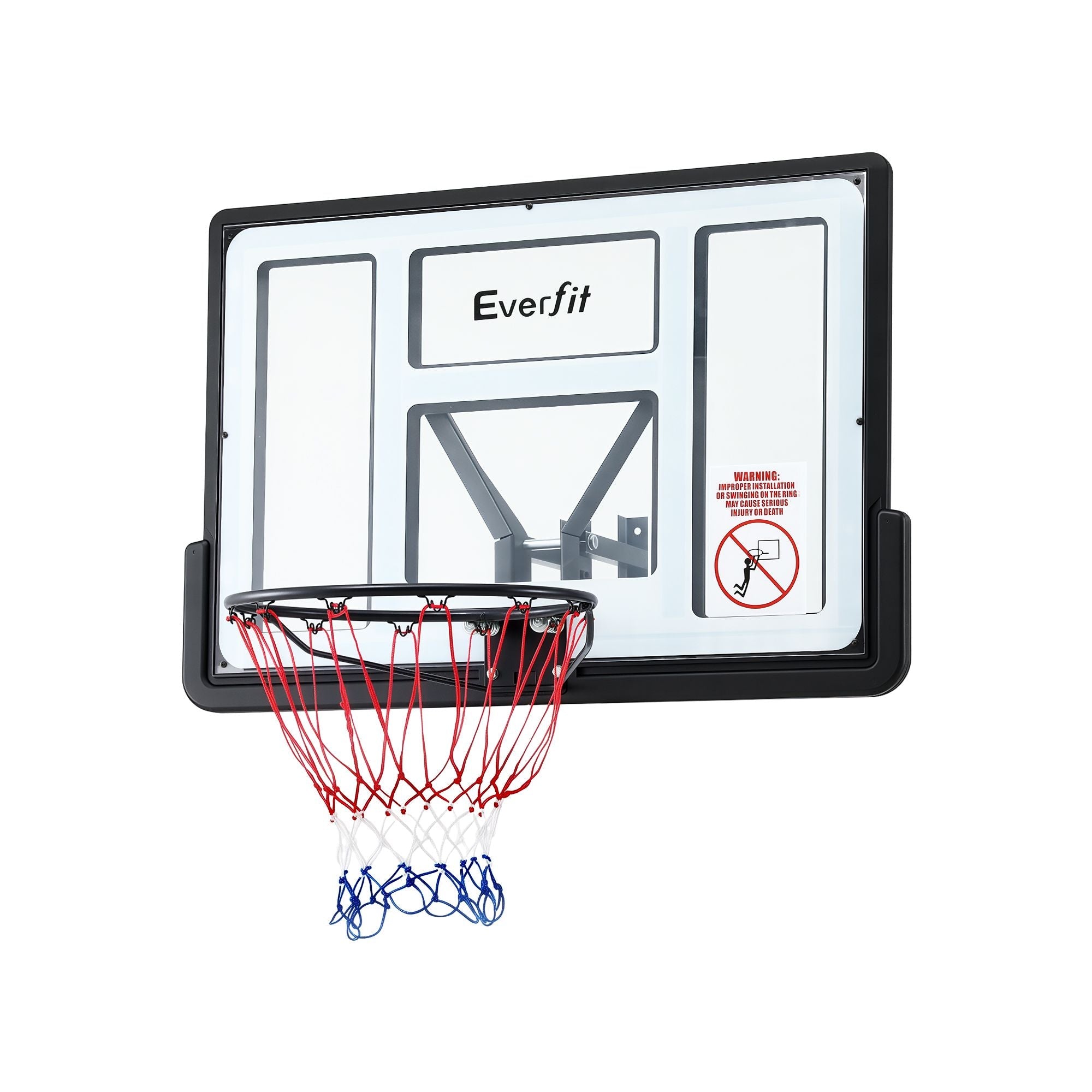 43-Inch Wall Mount Kids Basketball Hoop Backboard for Outdoor Sports - Black and White - Sports & Fitness > Ball Sports > Basketball & Basketball Accessories - Rivercity House & Home Co. (ABN 18 642 972 209) - Affordable Modern Furniture Australia