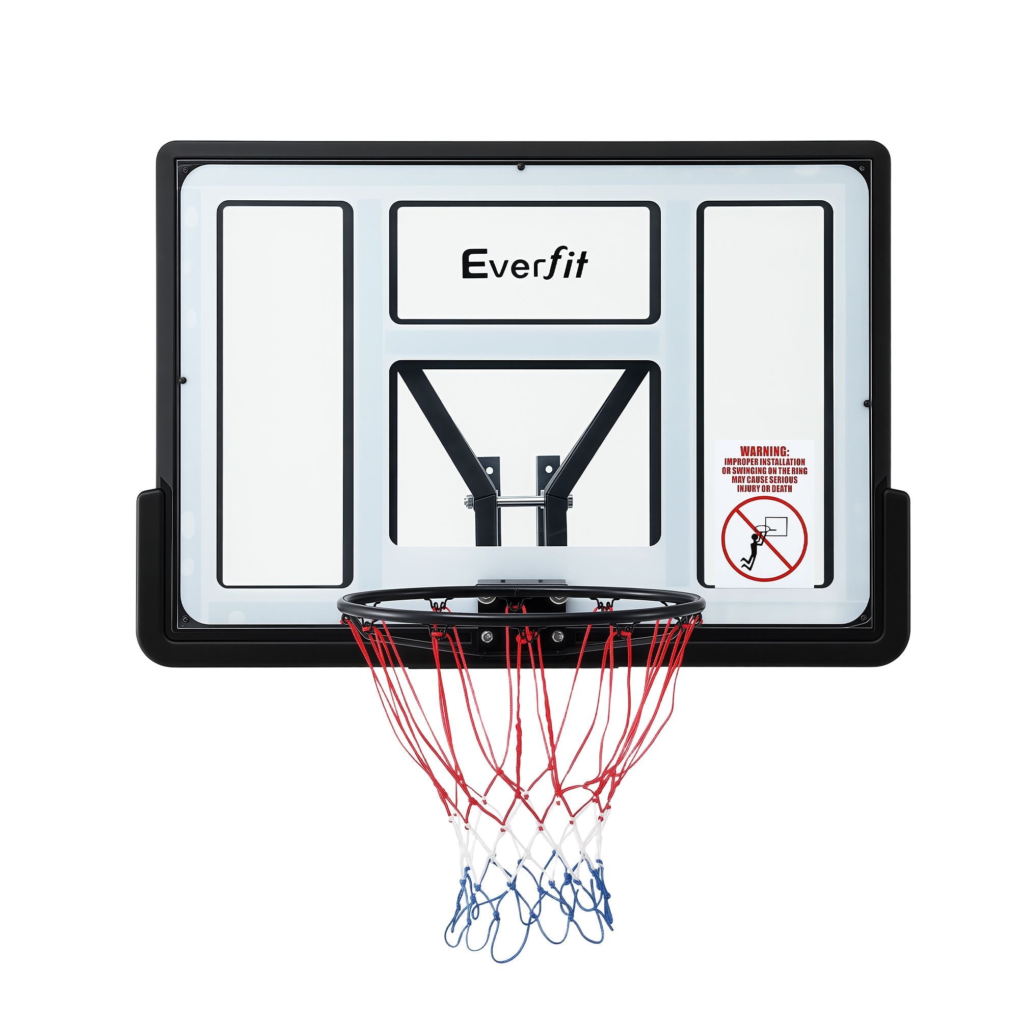 43-Inch Wall Mount Kids Basketball Hoop Backboard for Outdoor Sports - Black and White - Sports & Fitness > Ball Sports > Basketball & Basketball Accessories - Rivercity House & Home Co. (ABN 18 642 972 209) - Affordable Modern Furniture Australia