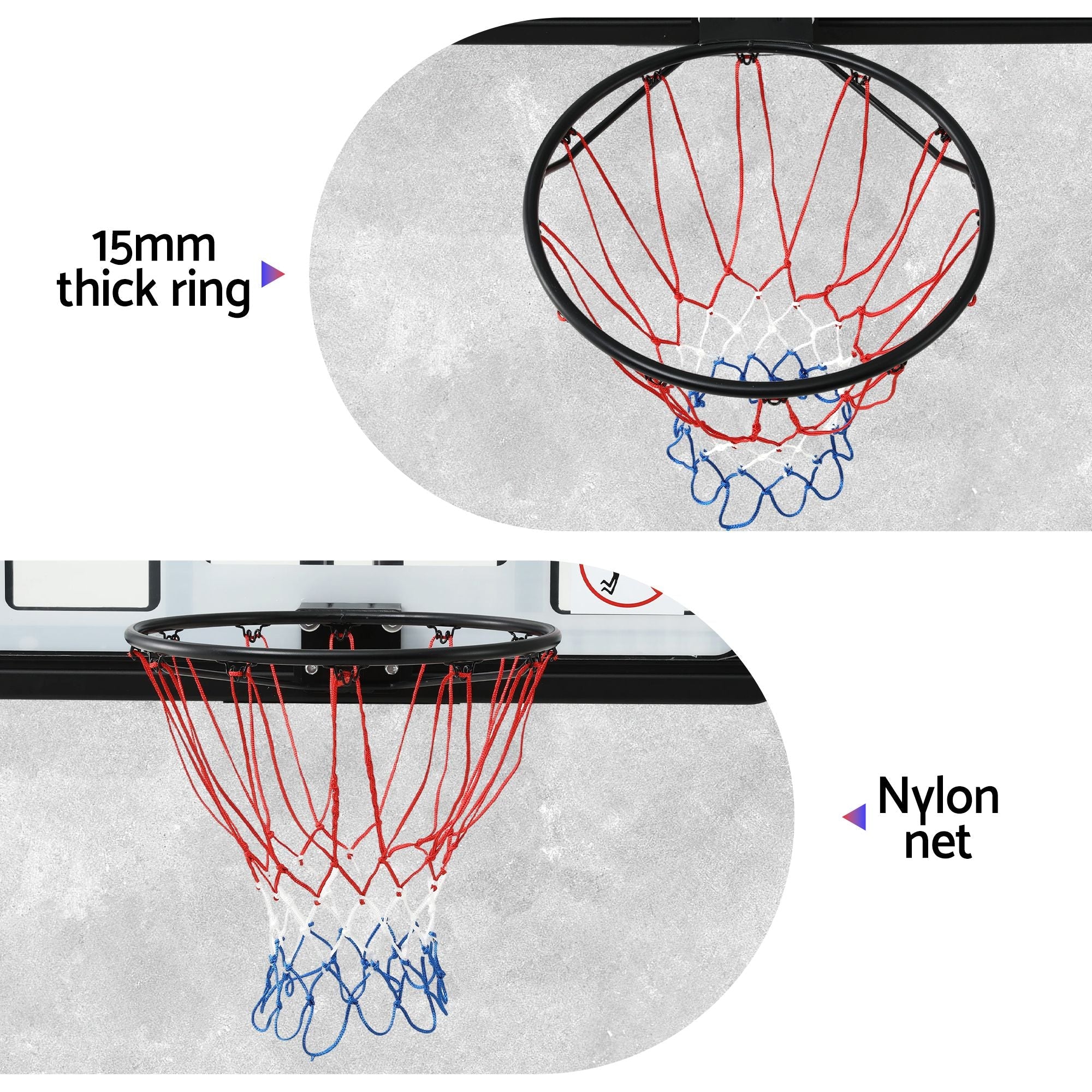 43-Inch Wall Mount Kids Basketball Hoop Backboard for Outdoor Sports - Black and White - Sports & Fitness > Ball Sports > Basketball & Basketball Accessories - Rivercity House & Home Co. (ABN 18 642 972 209) - Affordable Modern Furniture Australia