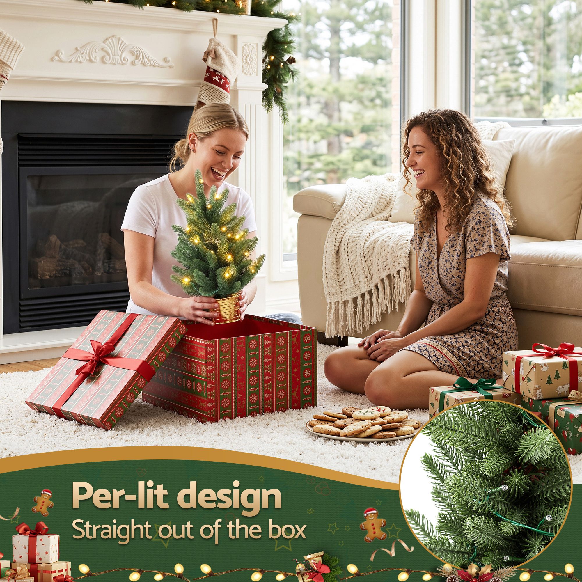 45cm Artificial Christmas Tree Mini Christmas Tree Warm Light - Occasions > Christmas > Christmas Trees - Rivercity House & Home Co. (ABN 18 642 972 209) - Affordable Modern Furniture Australia