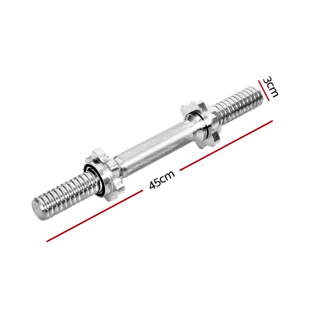 45cm Dumbbell Bar with 150kg Capacity and Spring Collars - Silver - Sports & Fitness > Exercise, Gym & Fitness > Exercise Benches - Rivercity House & Home Co. (ABN 18 642 972 209) - Affordable Modern Furniture Australia
