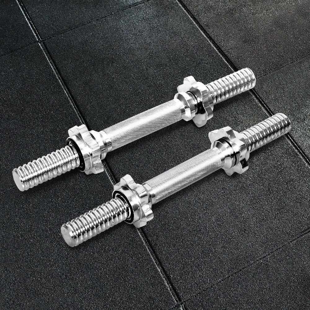 45cm Dumbbell Bar with 150kg Capacity and Spring Collars - Silver - Sports & Fitness > Exercise, Gym & Fitness > Exercise Benches - Rivercity House & Home Co. (ABN 18 642 972 209) - Affordable Modern Furniture Australia