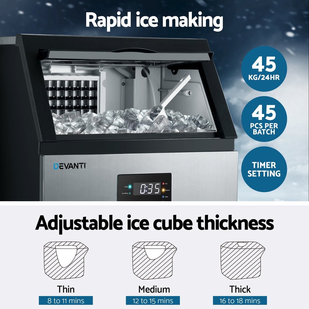45kg Ice Maker Commercial Machine - Appliances > Kitchen Appliances > Ice Makers - Rivercity House & Home Co. (ABN 18 642 972 209) - Affordable Modern Furniture Australia