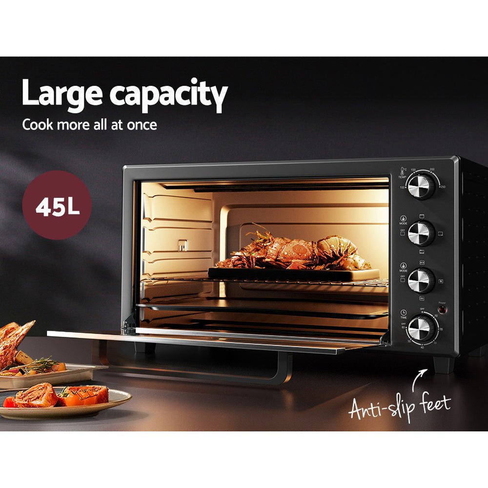 45L Convection Oven Electric Fryer Ovens 1800W - Appliances > Kitchen Appliances > Air Fryers - Rivercity House & Home Co. (ABN 18 642 972 209) - Affordable Modern Furniture Australia
