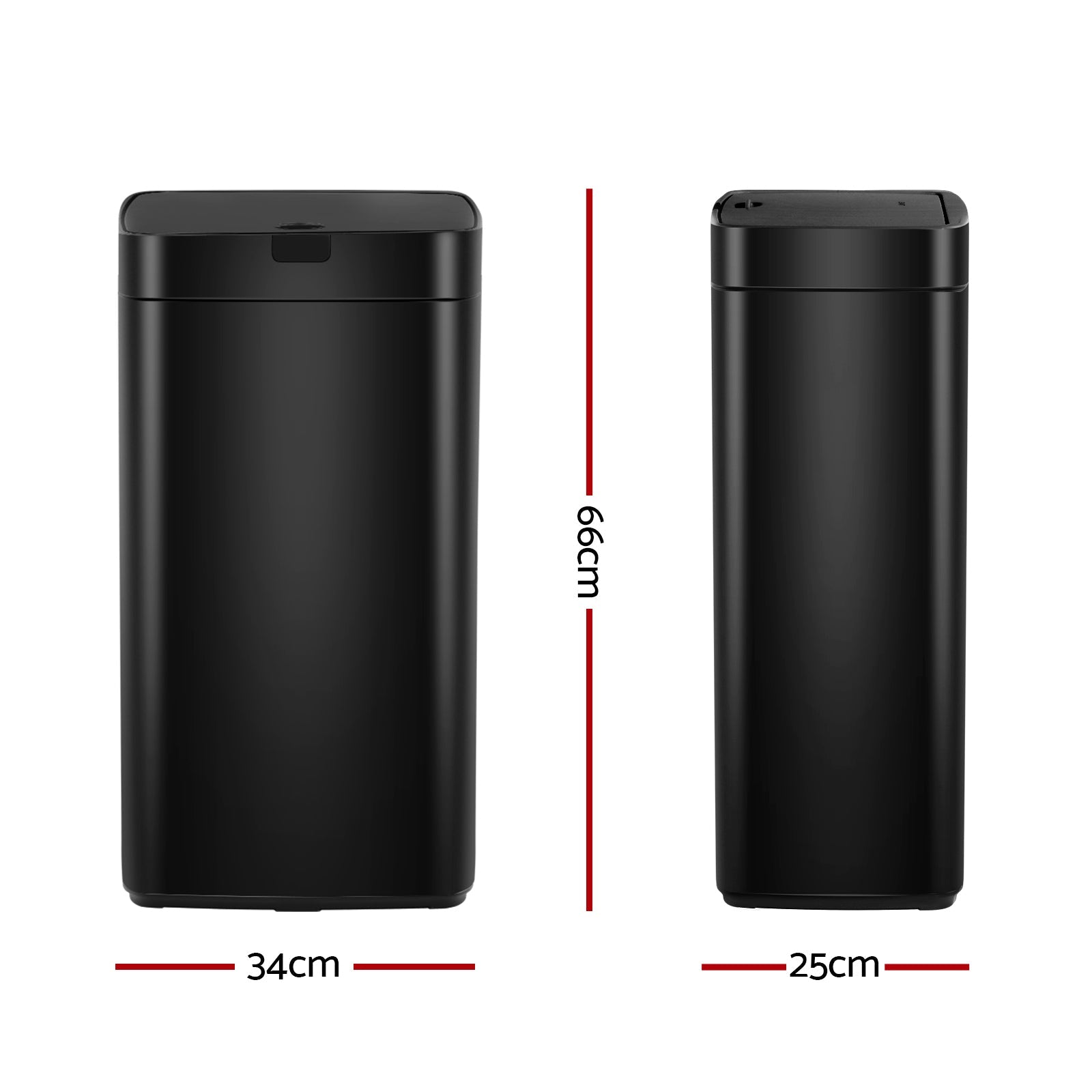 45L Motion Sensor Bin Rubbish Automatic Black - Home & Garden > Kitchen Bins > Automatic Bins - Rivercity House & Home Co. (ABN 18 642 972 209) - Affordable Modern Furniture Australia