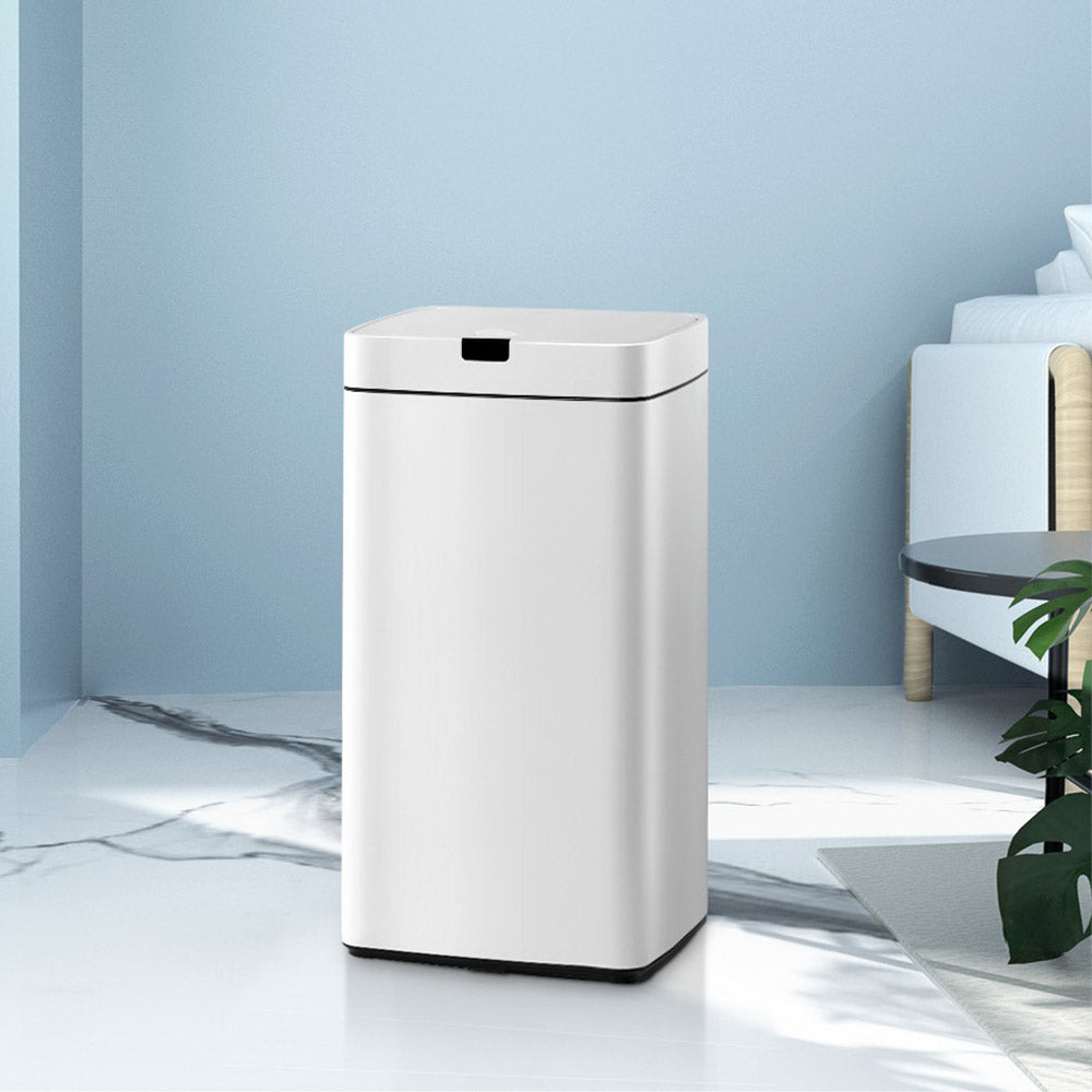 45L Motion Sensor Bin Rubbish Automatic White - Home & Garden > Kitchen Bins > Automatic Bins - Rivercity House & Home Co. (ABN 18 642 972 209) - Affordable Modern Furniture Australia