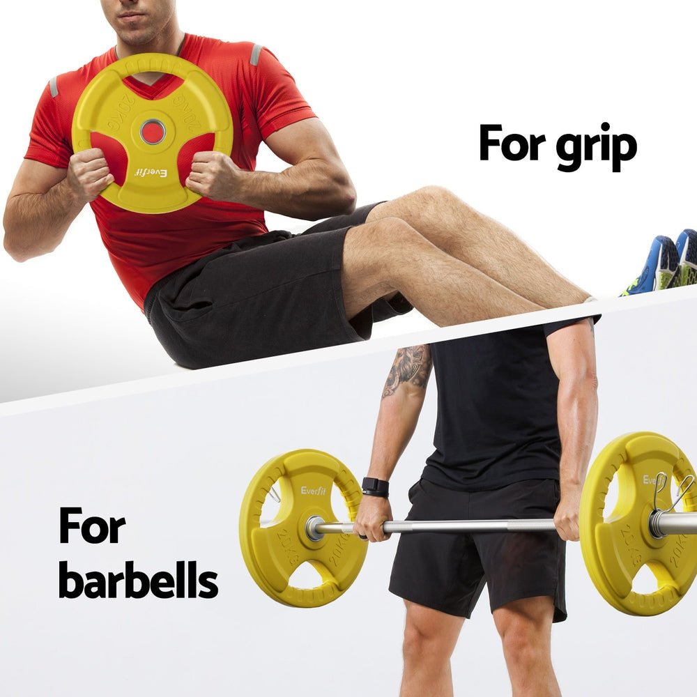 46KG 120CM Dumbbell Barbell Plate Weight Lifting Bar - Yellow - Sports & Fitness > Exercise, Gym & Fitness > Free Weights - Rivercity House & Home Co. (ABN 18 642 972 209) - Affordable Modern Furniture Australia