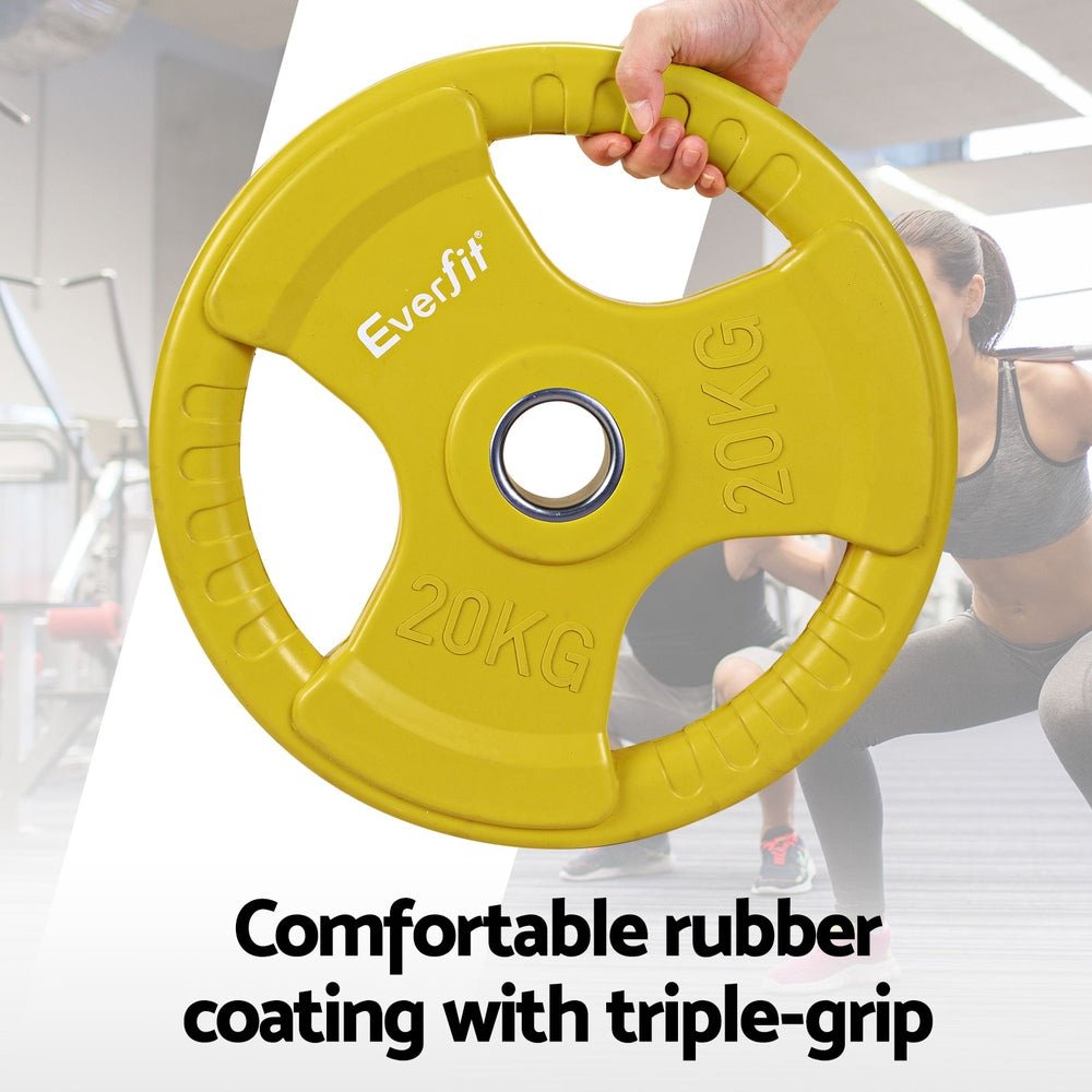46KG 120CM Dumbbell Barbell Plate Weight Lifting Bar - Yellow - Sports & Fitness > Exercise, Gym & Fitness > Free Weights - Rivercity House & Home Co. (ABN 18 642 972 209) - Affordable Modern Furniture Australia