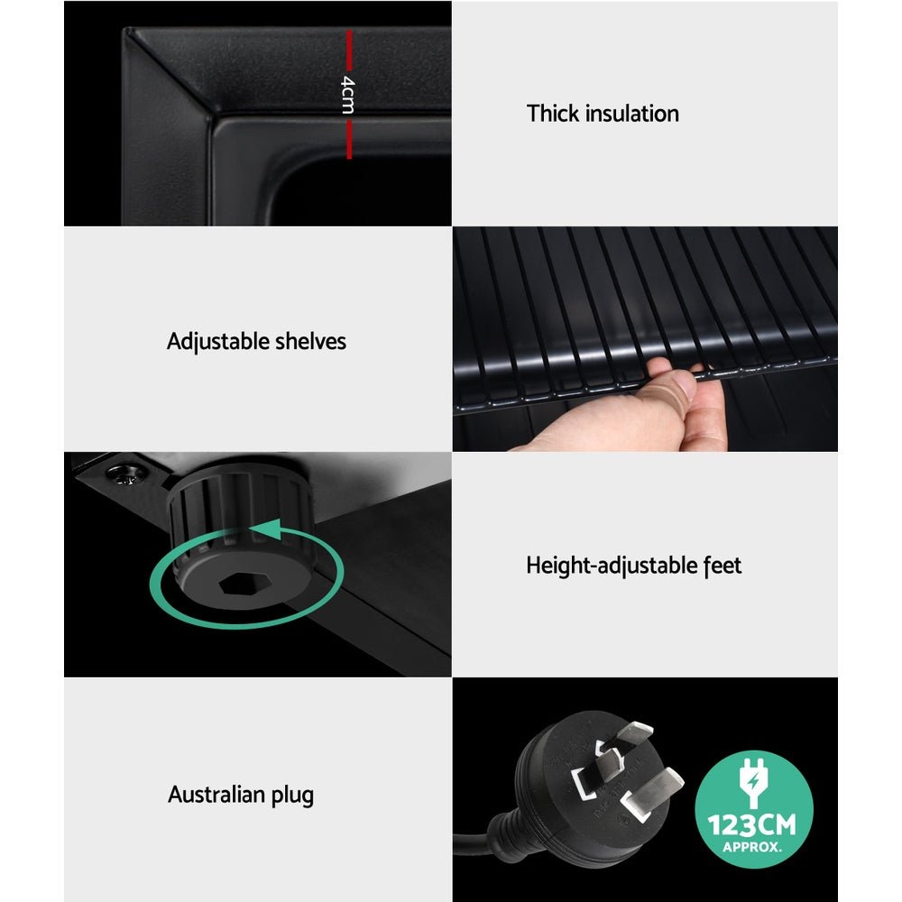 46L Bar Fridge Glass Door Black - Appliances > Fridges & Freezers > Fridges - Rivercity House & Home Co. (ABN 18 642 972 209) - Affordable Modern Furniture Australia