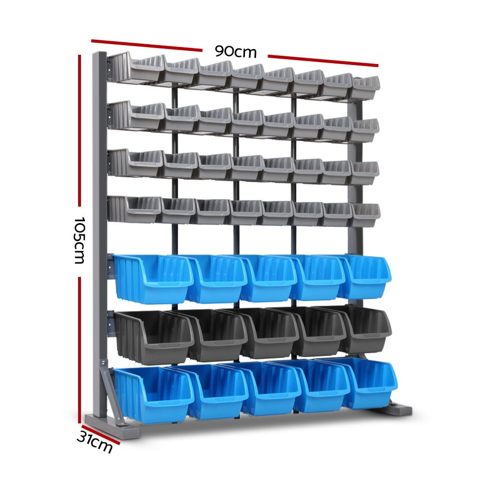 47 Storage Bin Rack Free Stand Steel Stand - Tools > Tools Storage > Wall Storage Racks - Rivercity House & Home Co. (ABN 18 642 972 209) - Affordable Modern Furniture Australia