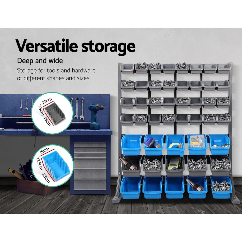 47 Storage Bin Rack Free Stand Steel Stand - Tools > Tools Storage > Wall Storage Racks - Rivercity House & Home Co. (ABN 18 642 972 209) - Affordable Modern Furniture Australia