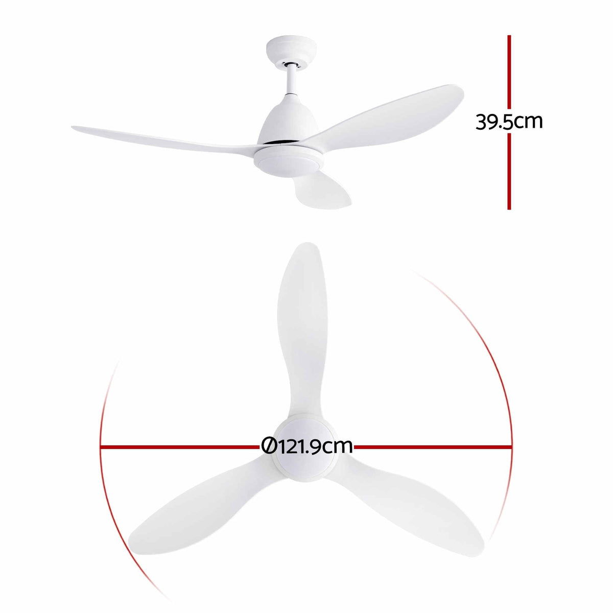 48" Ceiling Fan with LED Light, Remote & DC Motor - White - Appliances > Fans > Ceiling Fans - Rivercity House & Home Co. (ABN 18 642 972 209) - Affordable Modern Furniture Australia