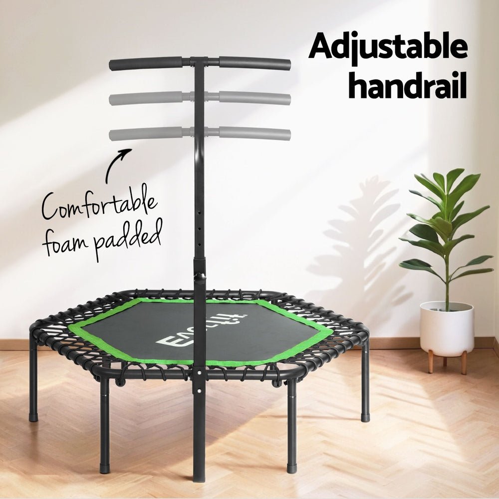 48inch Hexagon Trampoline Kids Exercise Adjustable Handrail Green - Sports & Fitness > Trampolines - Rivercity House & Home Co. (ABN 18 642 972 209) - Affordable Modern Furniture Australia