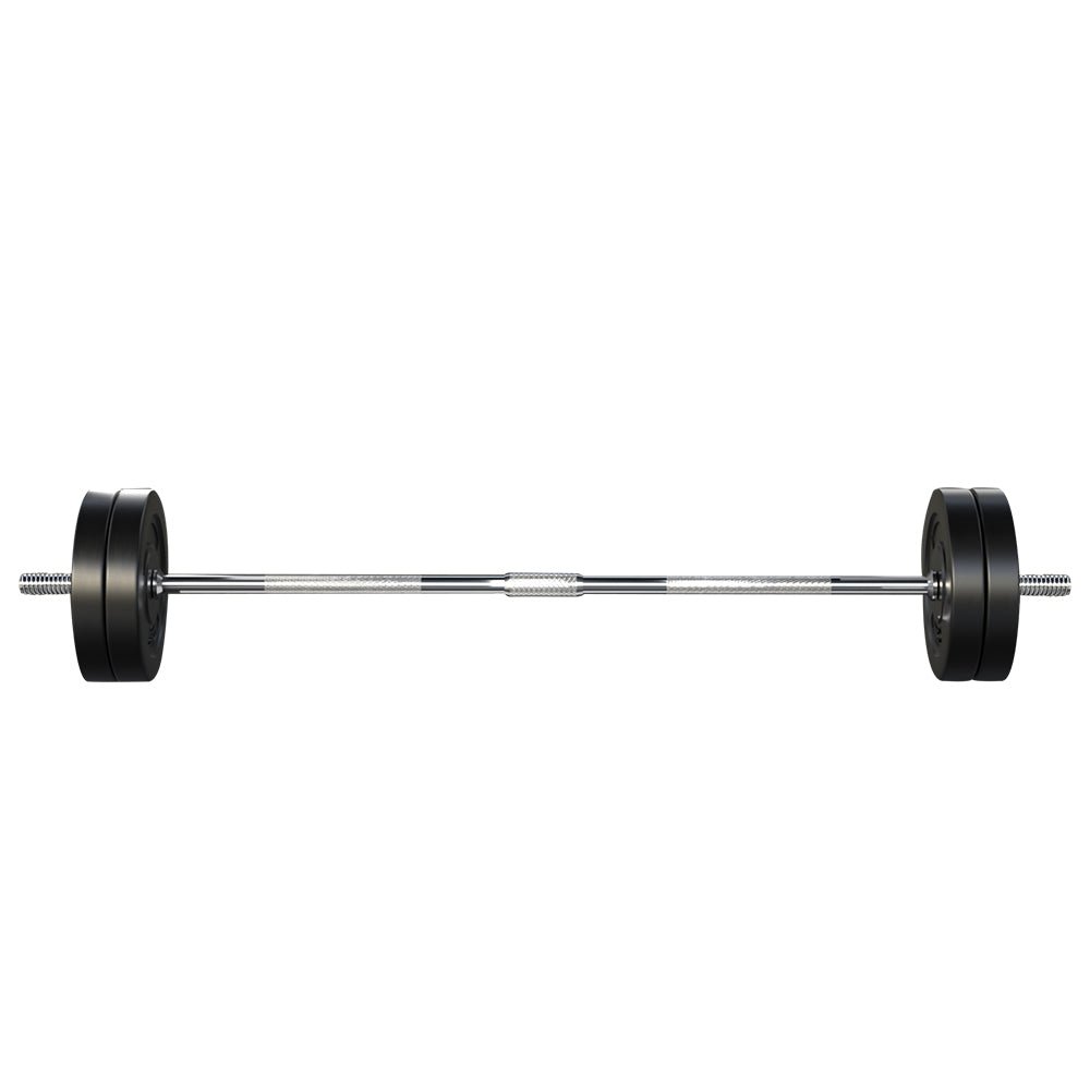 48kg Barbell Set with 168cm Steel Bar and Weight Plates - Black - Sports & Fitness > Exercise, Gym & Fitness > Exercise Benches - Rivercity House & Home Co. (ABN 18 642 972 209) - Affordable Modern Furniture Australia