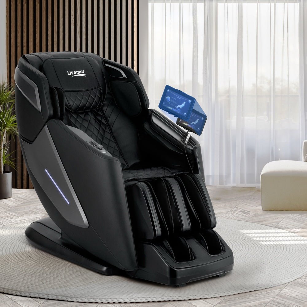 4D Massage Chair Electric Recliner Home Massager Black - Furniture > Bar Stools & Chairs > Massage Chairs - Rivercity House & Home Co. (ABN 18 642 972 209) - Affordable Modern Furniture Australia