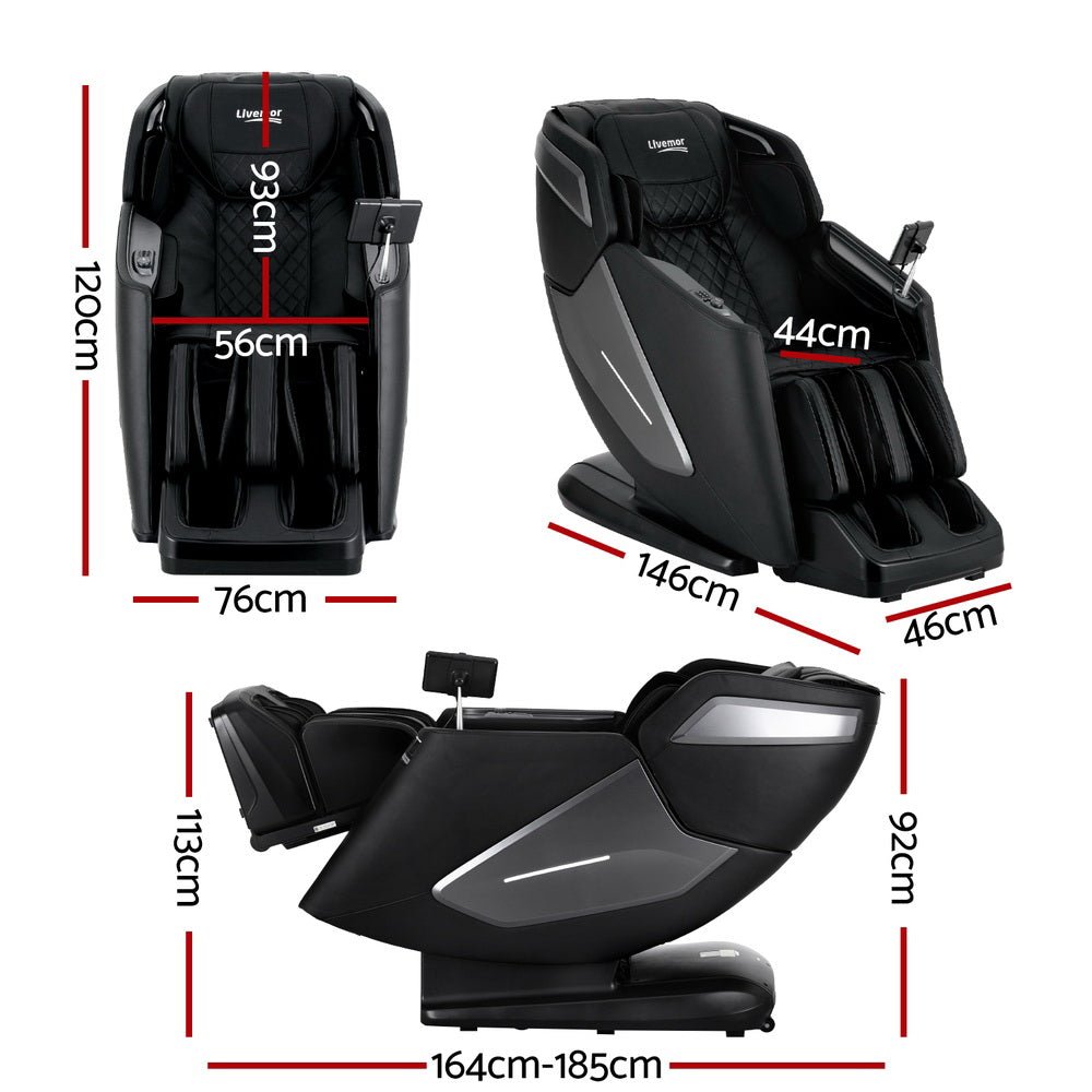 4D Massage Chair Electric Recliner Home Massager Black - Furniture > Bar Stools & Chairs > Massage Chairs - Rivercity House & Home Co. (ABN 18 642 972 209) - Affordable Modern Furniture Australia