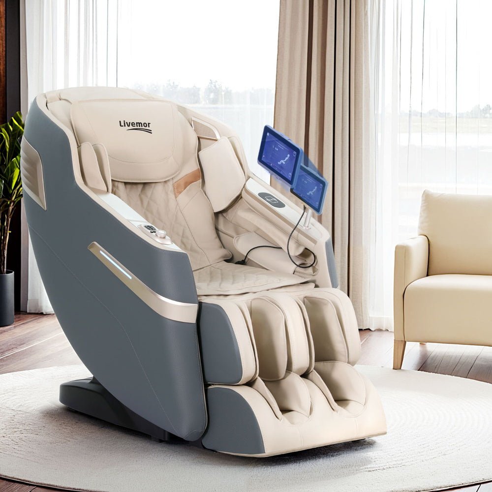 4D Massage Chair Electric Recliner Home Massager Gray Sina - Furniture > Bar Stools & Chairs > Massage Chairs - Rivercity House & Home Co. (ABN 18 642 972 209) - Affordable Modern Furniture Australia