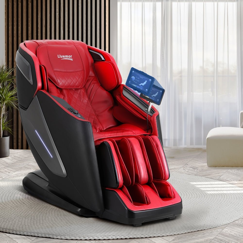 4D Massage Chair Electric Recliner Home Massager Red - Furniture > Bar Stools & Chairs > Massage Chairs - Rivercity House & Home Co. (ABN 18 642 972 209) - Affordable Modern Furniture Australia