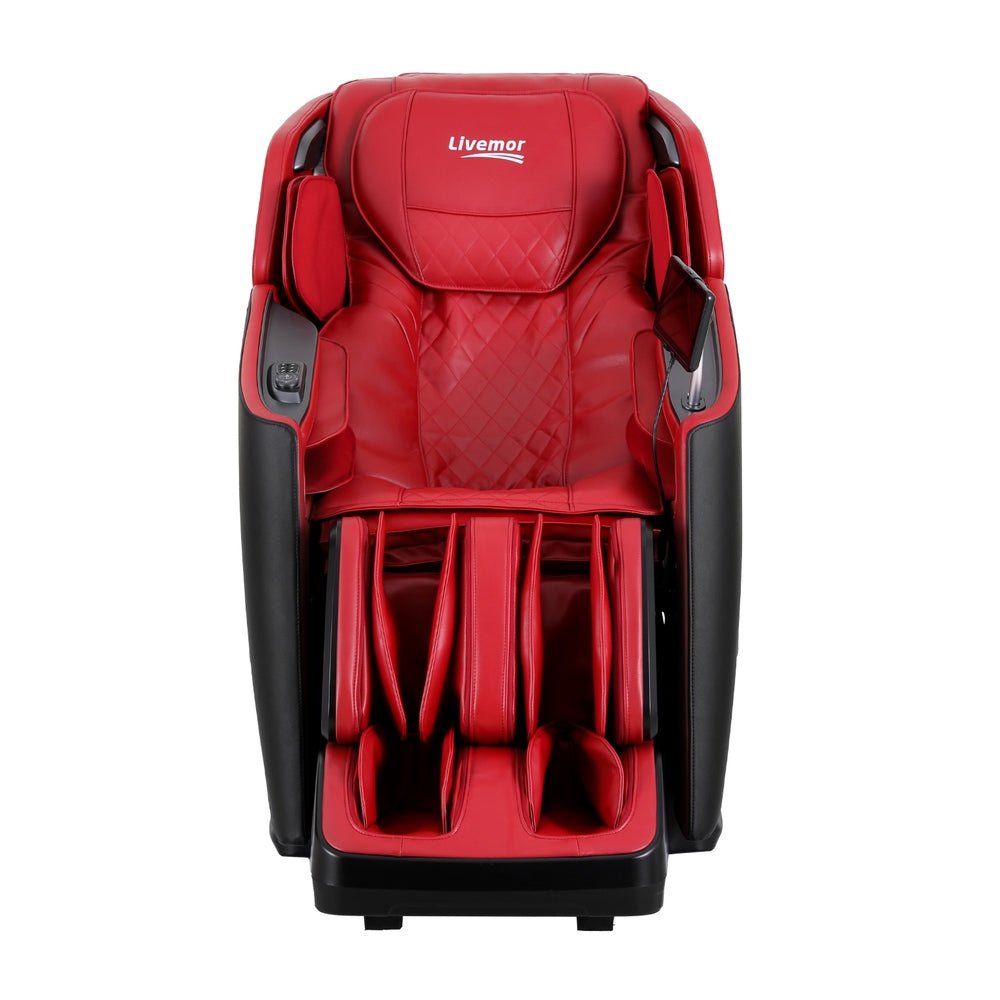4D Massage Chair Electric Recliner Home Massager Red - Furniture > Bar Stools & Chairs > Massage Chairs - Rivercity House & Home Co. (ABN 18 642 972 209) - Affordable Modern Furniture Australia
